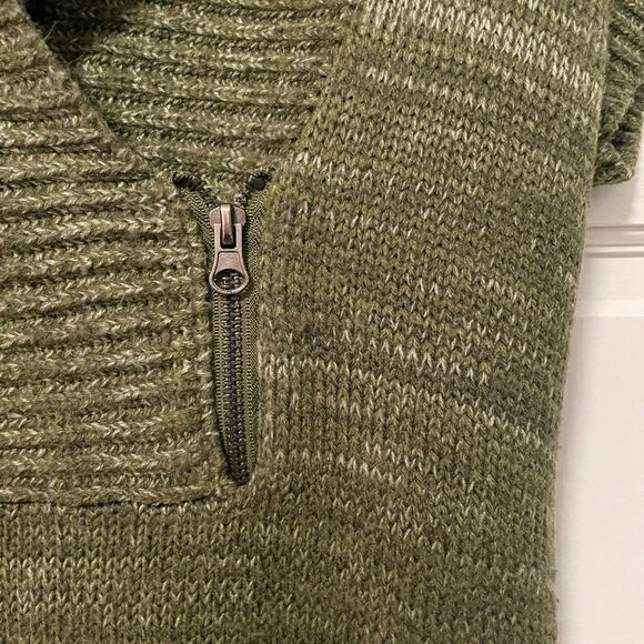 New Directions Short Sleeve Knit Mini Dress Zipper Detail Green Medium - Picture 4 of 8